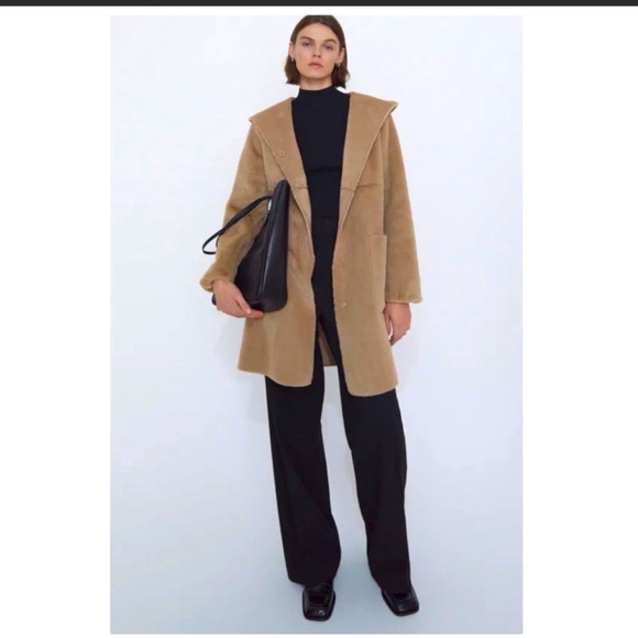 Zara  double face velvet & fur Puffer coat /,small size - Picture 12 of 16